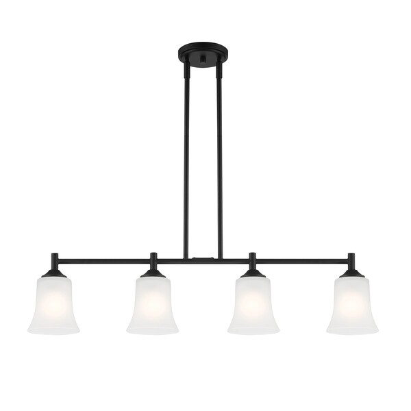Designers Fountain Bronson 60 Watt 4 Light Matte Black Pendant with Frosted Glass Shade D278M-IS-MB - main
